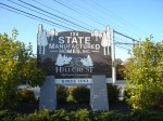 Dakota Mahogany Sign - an 8' x 10' granite sign, sandblasted and painted on both sides with large leg supports